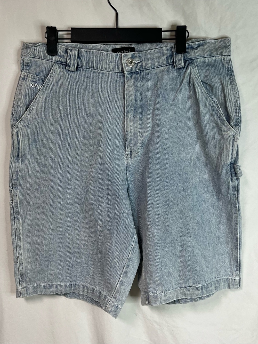Vintage Y2K Enjoi Skateboarding Denim Carpenter Jean Shorts Mens 32 Blue Baggy